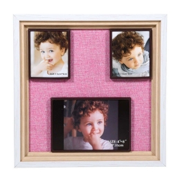 Κορνίζα 373-91-903 3 Θέσεων 25x25 8266-3 Pink Ξύλο