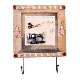 Κρεμάστρα 372-16-028 Ραπτομηχανή 23x23cm YS179 Beige Ξύλο,Ύφασμα