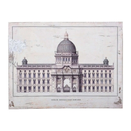 Πίνακας "Berlin Koniglishes Schloss" 40x2.7x30cm Beige-Brown 1-159-92-009 Etiquette Οριζόντιοι Ξύλο