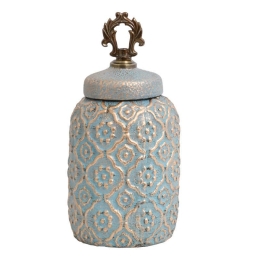 Βάζο 8187703 373-121-661 13x13x29cm Veraman-Gold Κεραμικό