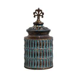 Βάζο 818696 373-121-638 16x16x34cm Bronze-Turquoise Κεραμικό