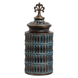 Βάζο 818695 373-121-639 16x16x40cm Bronze-Turquoise Κεραμικό