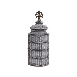 Βάζο 818695 373-121-642 16x16x40cm Grey-Gold Κεραμικό