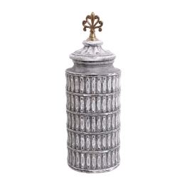 Βάζο 818694 373-121-643 16x16x47cm Grey-Gold Κεραμικό