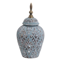 Βάζο 818691 373-121-644 17x17x31cm Blue Κεραμικό