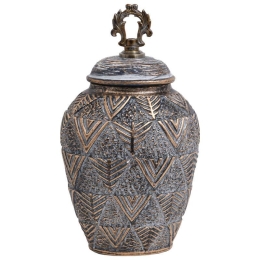 Βάζο 818684 373-121-633 20x17x34cm Grey-Gold Κεραμικό