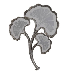 Διακοσμητικό Επιτοίχιο Με Καθρέπτη Flower 20968 279-220-050 30x2,8x37cm Silver Πολυρεσίνη