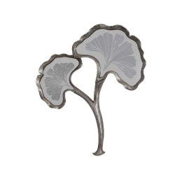 Διακοσμητικό Επιτοίχιο Με Καθρέπτη Flower 20969 279-220-052 29x2,5x32cm Silver Πολυρεσίνη