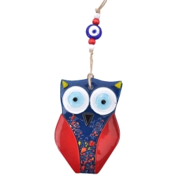 Γούρι Κουκουβάγια 862-18-032 16cm Blue Γυαλί
