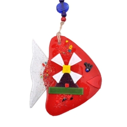 Γούρι Ψάρι 862-18-026 16cm Red Γυαλί