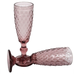 Γυάλινα Ποτήρια Σαμπάνιας Σετ 6 Τμχ Pink 373-91-102 Γυαλί