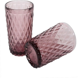 Γυάλινα Ποτήρια Σωλήνα Σετ 6 Τμχ Pink 373-91-104 Γυαλί