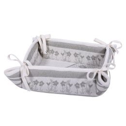 Ψωμιέρα Ζακαρ Σπιτάκια 36*36 1-719-91-009 Ύφασμα Grey Etiquette Ύφασμα