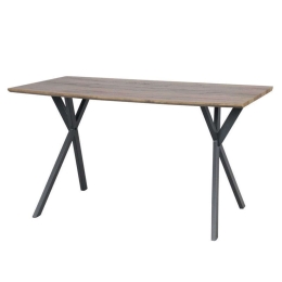 Τραπέζι 617-92-065 140x80x76cm Natural-Black Mdf,Μέταλλο