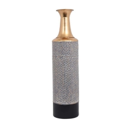 Βάζο Δαπέδου 161-00-016 18x70,5cm Grey-Gold Μέταλλο