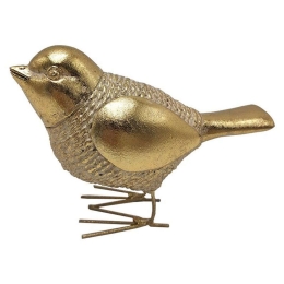 Διακοσμητικό Πουλί 279-221-149 11,5x5,5x9cm Gold Πολυρεσίνη