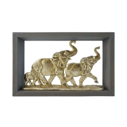 Διακοσμητικό Τοίχου Elephant 269-221-140 20x5,5x33cm Silver-Grey Polyresin,Ξύλο
