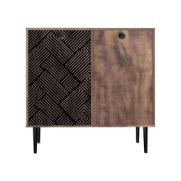 Παπουτσοθήκη Με 2 Πόρτες Home 271-121-040 75x37x75cm Oak-Black