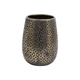 Βάζο Κεραμικό 0024-122-128 18cm Brown-Gold Κεραμικό