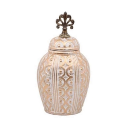 Βάζο Κεραμικό 08-122-210 17x13x32cm Beige-Gold Κεραμικό