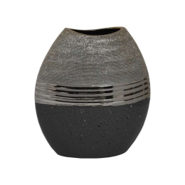 Βάζο Κεραμικό Marble 03-221-101 18x9,2x20cm Grey-Gold Κεραμικό