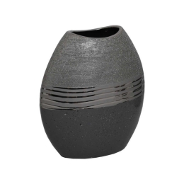 Βάζο Κεραμικό Marble 03-221-109 18x9,2x20cm Grey-Silver Κεραμικό