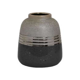 Βάζο Κεραμικό Marble 03-221-104 17,8x17,8x19,6cm Grey-Gold Κεραμικό