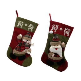 Χριστουγεννιάτικη Διακοσμητική Κάλτσα Santa&Snowman 372-99-179 27x22x53cm Multi