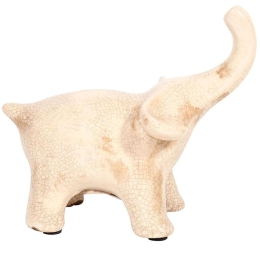 Διακοσμητικό Ελεφαντάκι 0035-91-034 20x12x17,5cm Beige Κεραμικό