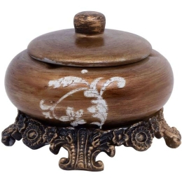 Φοντανιέρα Με Καπάκι 373-122-828 16,5x16,5x12cm Bronze Πολυρεσίνη