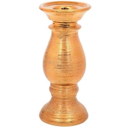 Κηροπήγιο 08-221-190 10x10x22cm Gold Κεραμικό
