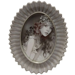 Κορνίζα Οβάλ 279-222-176 13x18cm Silver Πολυρεσίνη