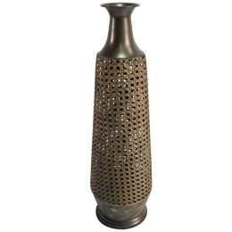 Διακοσμητικό Βάζο 161-222-177 20x20x70,5cm Bronze Μέταλλο