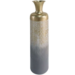 Διακοσμητικό Βάζο 161-222-174 20x20x89cm Grey-Gold Μέταλλο