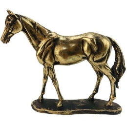 Διακοσμητικό Άλογο 269-122-157 20,5x5,5x18,8cm Gold Πολυρεσίνη