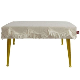 Ταμπουρέ 373-123-762 60x44cm Beige-Gold