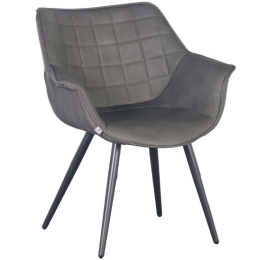 Πολυθρόνα 617-121-080 62x65x82cm Grey Μέταλλο,Ύφασμα