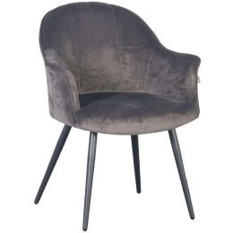 Πολυθρόνα 617-121-079 65x65x83cm Grey Μέταλλο,Ύφασμα