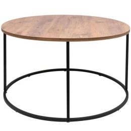 Τραπεζάκι Σαλονιού Roundel 835-123-270 Φ80x44cm Brown-Black