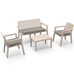 Σαλόνι Κήπου Prestige (Σετ 4 Τμχ) 844-123-063 Beige-Grey 4 Θέσεων