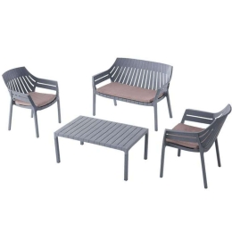 Σαλόνι Κήπου Elton (Σετ 4Τμχ) 807-123-009 119x67x82cm Grey 4 Θέσεων