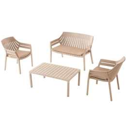 Σαλόνι Κήπου Elton (Σετ 4Τμχ) 807-123-010 119x67x82cm Beige 4 Θέσεων