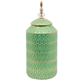 Βάζο Κεραμικό 373-122-771 16x37,5cm Green Κεραμικό