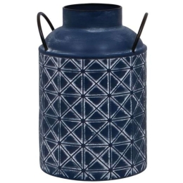 Βάζο Μεταλλικό 128-123-075 21x20x31cm Blue Μέταλλο