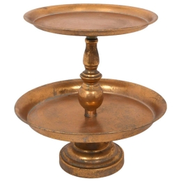 Διακοσμητική Εταζέρα 373-92-017 35x32x31cm Gold Μέταλλο