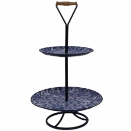 Διακοσμητική Εταζέρα 128-123-068 35,5x35,5x61cm Blue Μέταλλο