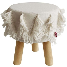 Σκαμπό 373-123-761 Φ28x34cm Beige
