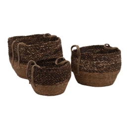 Κασπώ Ψάθινο (Σετ 3Τμχ) 373-123-836 Beige-Brown Ψάθα