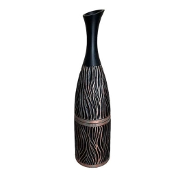 Βάζο 0038-223-036 14x14x60,5cm Black-Bronze Πολυρεσίνη