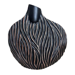 Βάζο 0038-223-040 27x11,5x31,5cm Black-Bronze Πολυρεσίνη